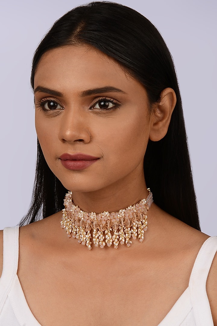 Gold Plated Handcrafted Choker Necklace by House of D'oro