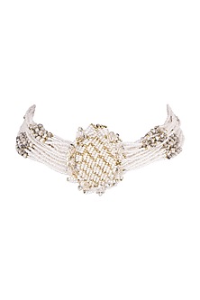 Gold Finish Handcrafted Pearl Choker Necklace Design by House of D'oro ...