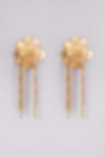 Gold Finish Handcrafted Citrine Dangler Earrings by House of D'oro