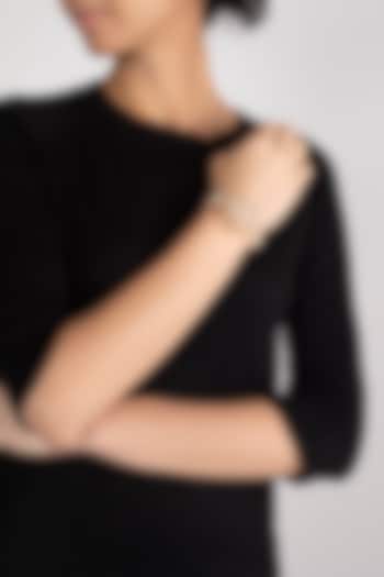 Gold Finish Mother Of Pearls Choker Necklace Set by House of D'oro at Pernia's Pop Up Shop