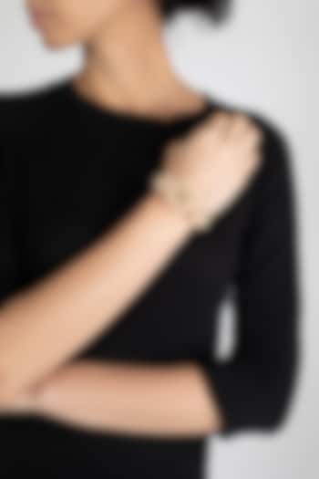 Gold Finish Semi-Precious Stone Necklace Set by House of D'oro at Pernia's Pop Up Shop