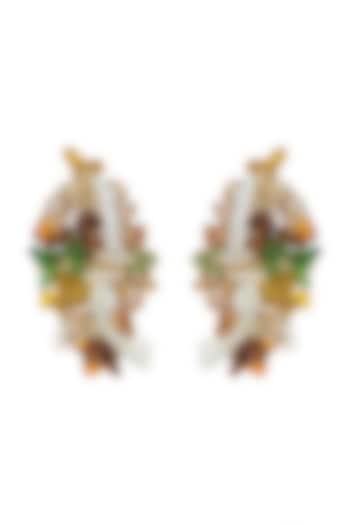 Gold Finish Shell Earrings by House of D'oro at Pernia's Pop Up Shop