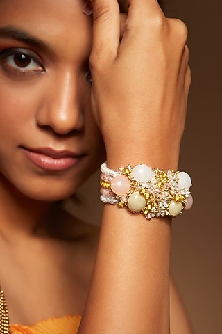 Multi-Colored Natural Stone Bracelet by House of D'oro