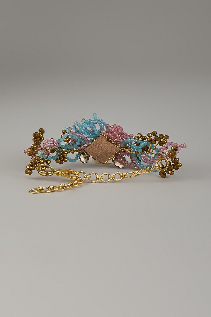 Gold Finish Multi-Colored Beaded Bracelet by House of D'oro at Pernia's Pop Up Shop