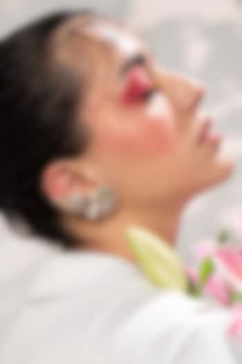 Gold Finish Pearl & Crystal Stud Earrings by House of D'oro at Pernia's Pop Up Shop