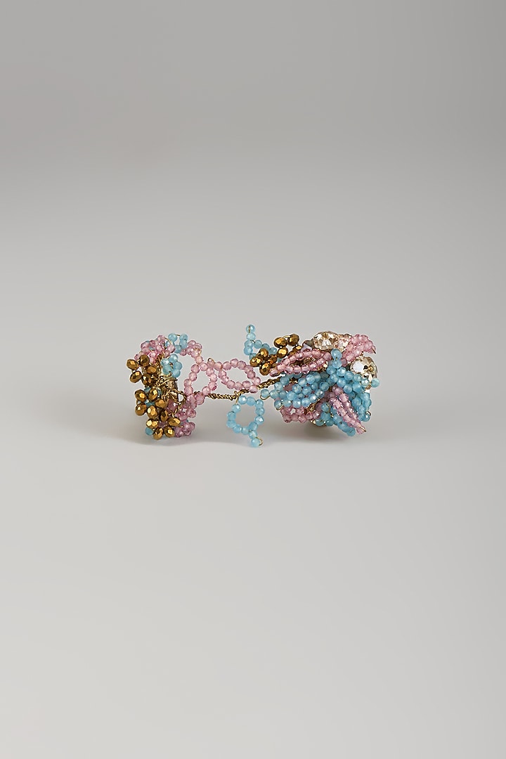 Gold Finish Multi-Colored Beaded Handcrafted Ring by House of D'oro at Pernia's Pop Up Shop