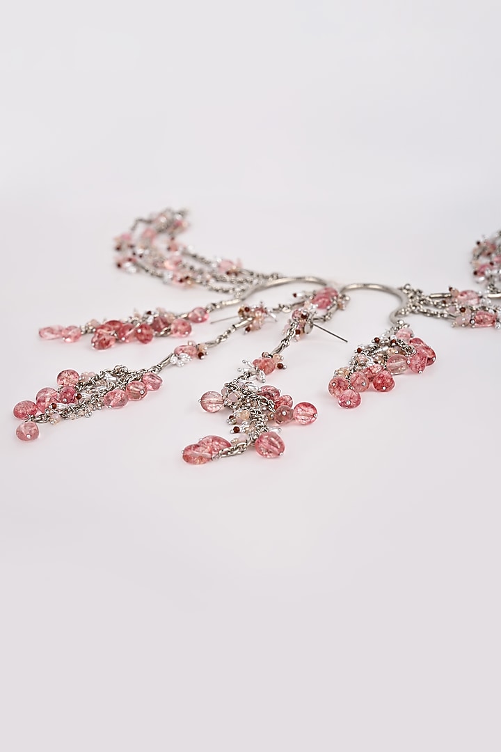 Silver Finish Agate Stone Earchains by House of D'oro at Pernia's Pop Up Shop