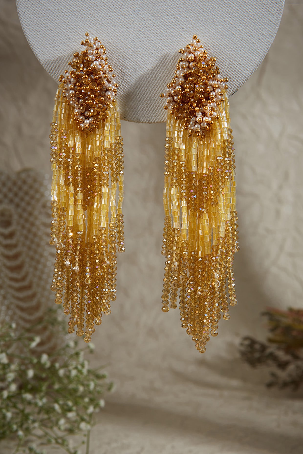 Elegant Design Golden color Long Thread Tassel Long Earrings for Girls and  Women Fabric Tassel Earring : Amazon.in: Fashion