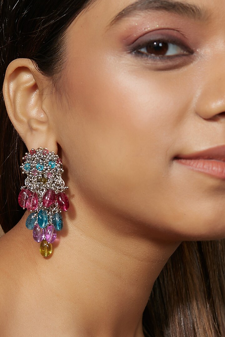 Gold Finish Shell Tassel Earrings by House of D'oro at Pernia's Pop Up Shop