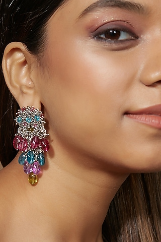 Gold Finish Shell Tassel Earrings by House of D'oro