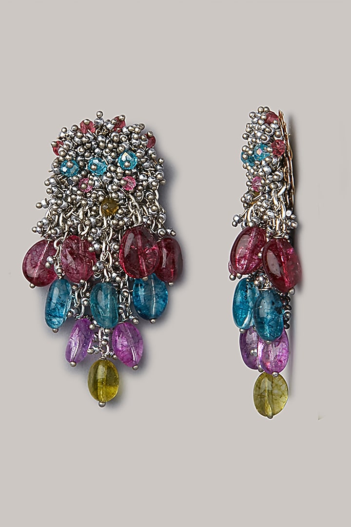 Gold Finish Shell Tassel Earrings by House of D'oro at Pernia's Pop Up Shop