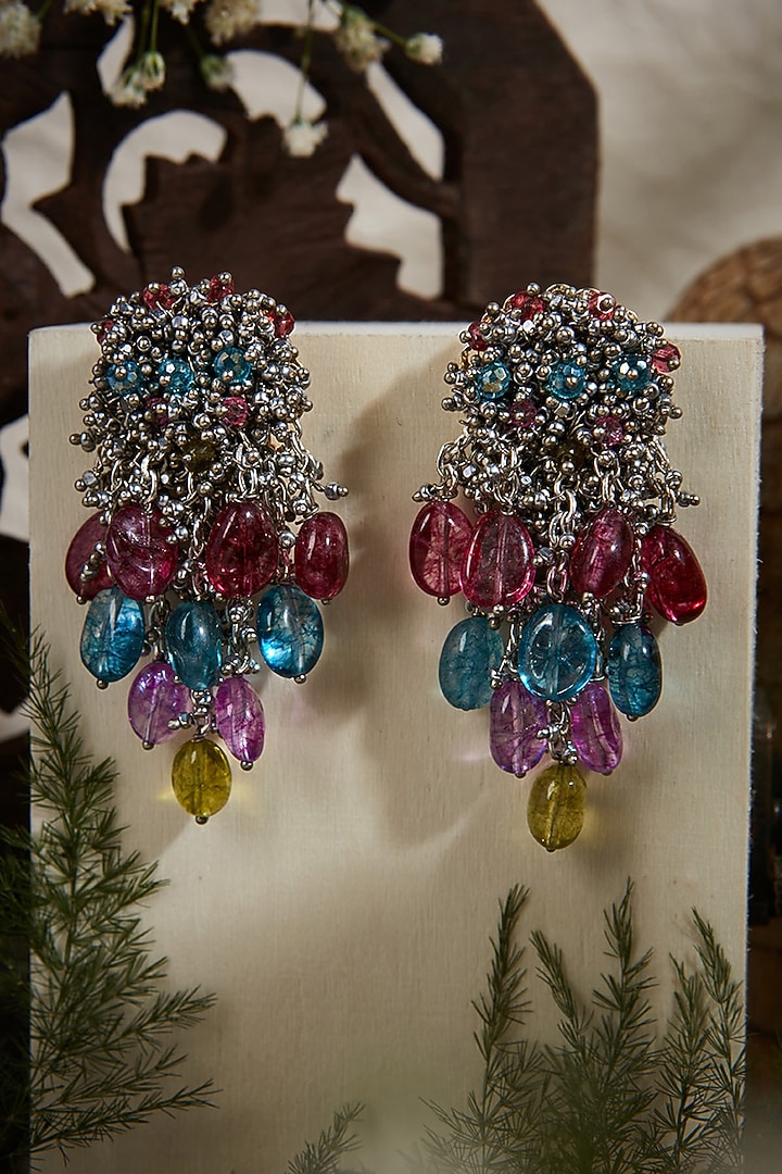 Gold Finish Shell Tassel Earrings by House of D'oro at Pernia's Pop Up Shop