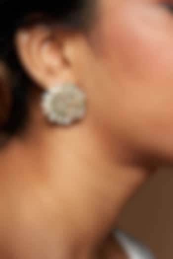 Gold Finish Earrings With Shell Pearls by House of D'oro at Pernia's Pop Up Shop