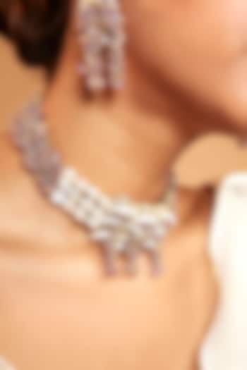 Gold Finish Shell & Agate Choker Necklace by House of D'oro at Pernia's Pop Up Shop