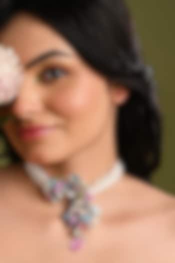 Gold Finish Multi-Colored Beaded Choker Necklace by House of D'oro at Pernia's Pop Up Shop