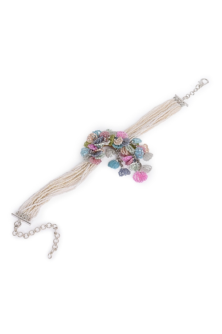 Gold Finish Multi-Colored Beaded Choker Necklace by House of D'oro at Pernia's Pop Up Shop