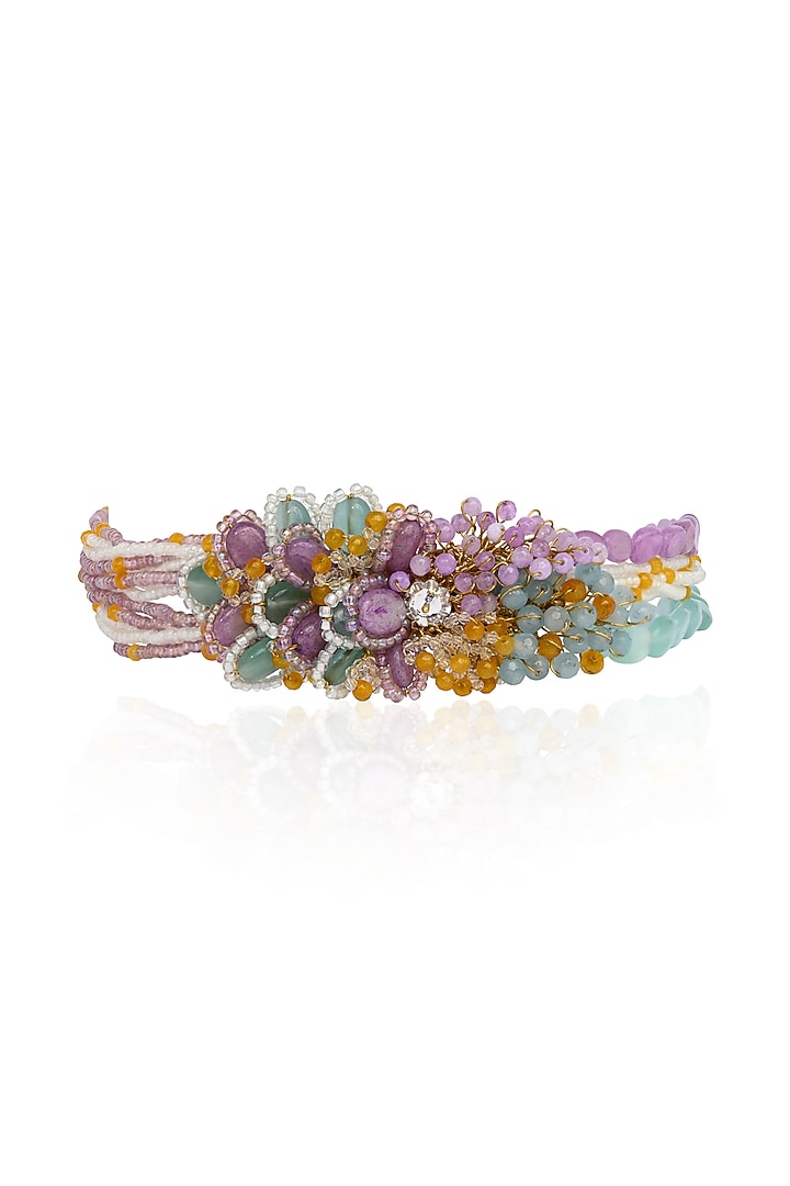 Gold Finish Multi-Colored Stone Bracelet by House of D'oro at Pernia's Pop Up Shop