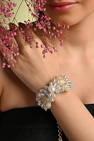 Gold Finish Freshwater Pearl Bracelet by House of D'oro