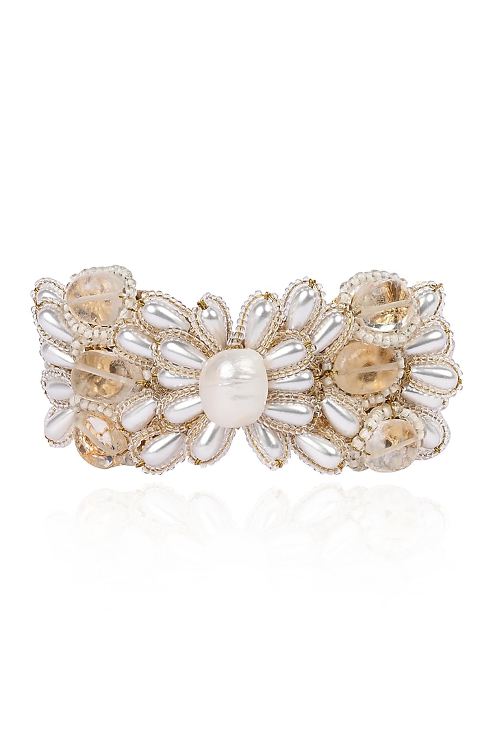 Gold Finish Freshwater Pearl Bracelet by House of D'oro at Pernia's Pop Up Shop
