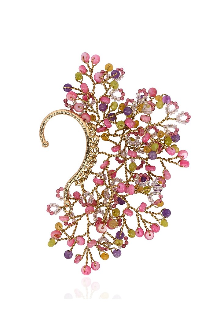 Gold Finish Mother Of Pearl Ear Cuff by House of D'oro at Pernia's Pop Up Shop