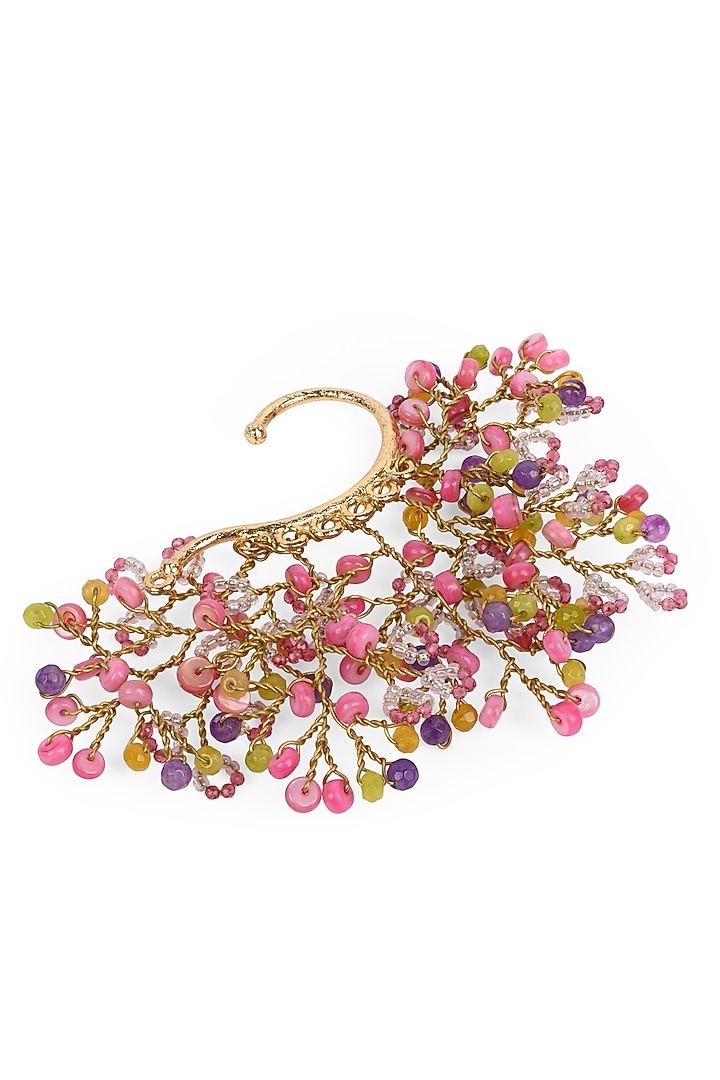 Gold Finish Mother Of Pearl Ear Cuff by House of D'oro at Pernia's Pop Up Shop