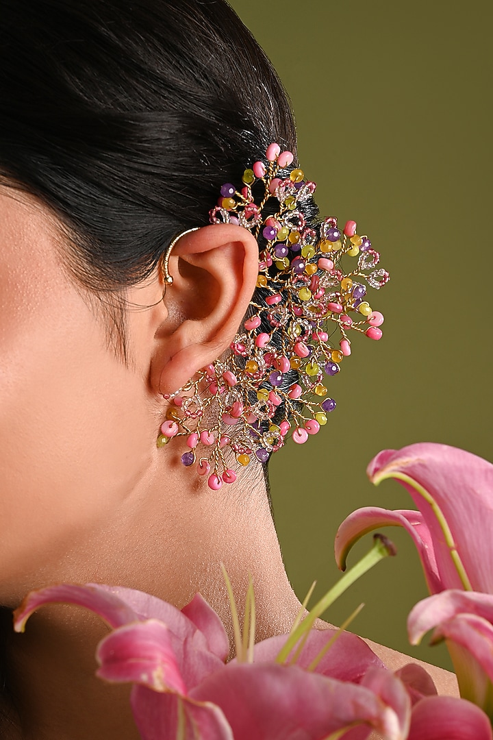 Gold Finish Mother Of Pearl Ear Cuff by House of D'oro at Pernia's Pop Up Shop