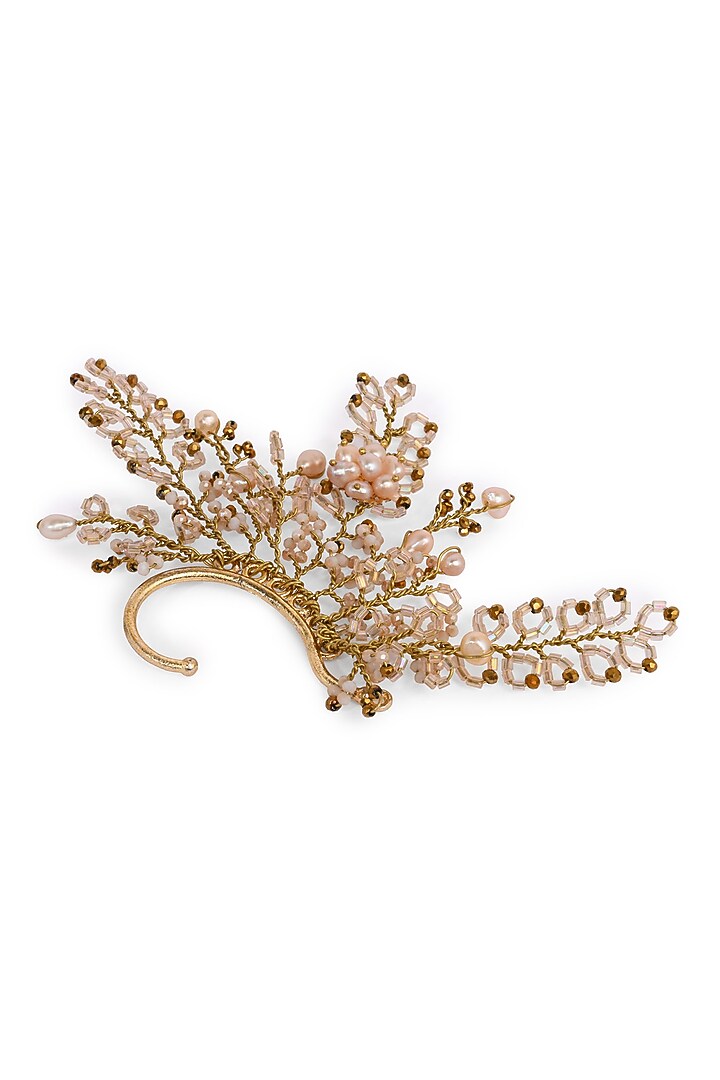 Gold Finish Freshwater Pearl Ear Cuff by House of D'oro at Pernia's Pop Up Shop