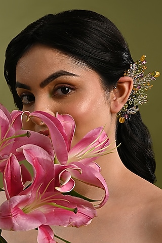 Gold Finish Multi-Colored Stone Earcuff by House of D'oro