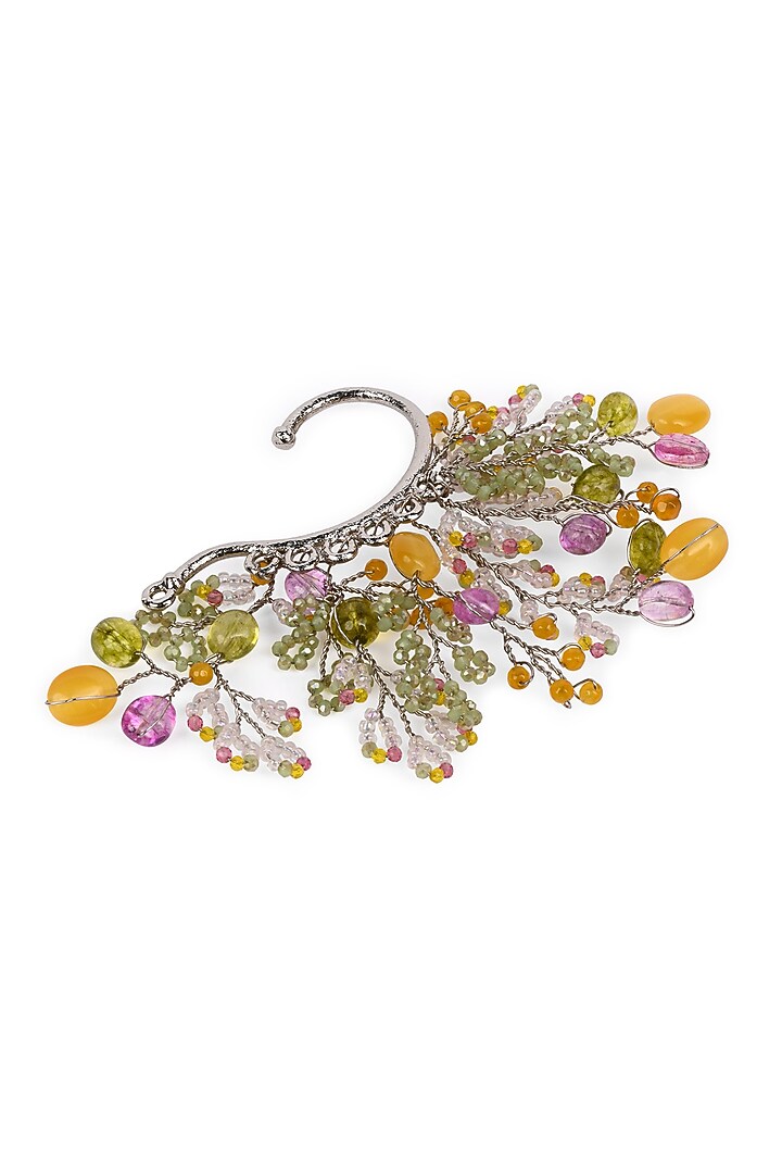 Gold Finish Multi-Colored Stone Earcuff by House of D'oro at Pernia's Pop Up Shop
