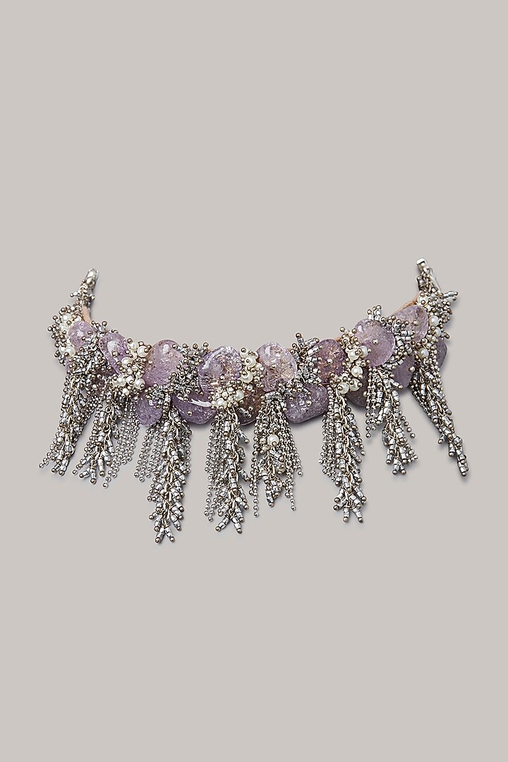 Lilac Stone Choker Necklace by House of D'oro at Pernia's Pop Up Shop