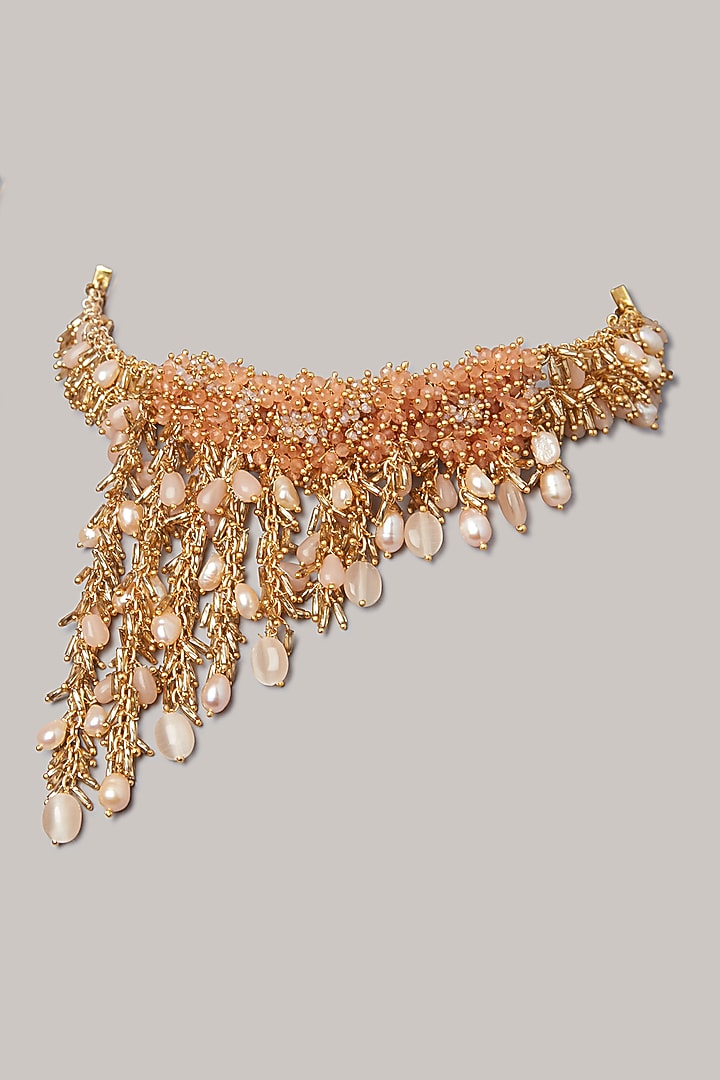 Gold Pearl Necklace by House of D'oro at Pernia's Pop Up Shop