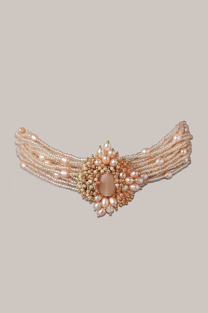 Peach Handmade Necklace by House of D'oro at Pernia's Pop Up Shop