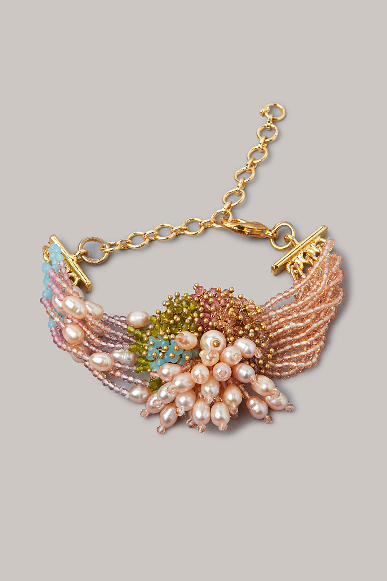 Gold Finish Baroque Pearl Bracelet by House of D'oro