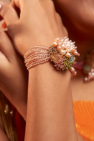 Gold Finish Baroque Pearl Bracelet by House of D'oro