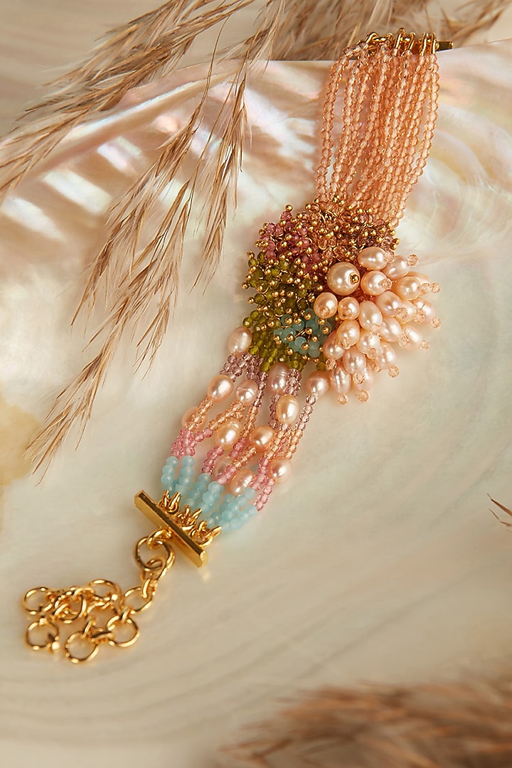 Gold Finish Baroque Pearl Bracelet by House of D'oro at Pernia's Pop Up Shop
