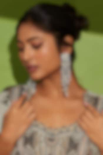 Silver Finish Mother Of Pearl Dangler Earrings by House of D'oro at Pernia's Pop Up Shop