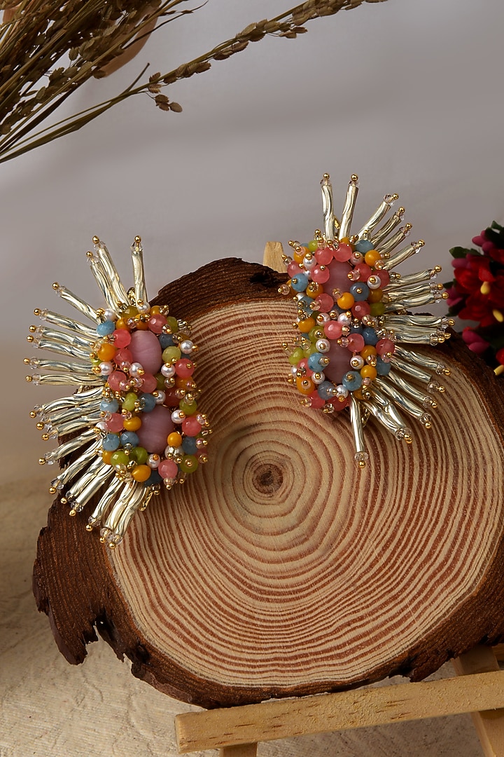 Pastel Semi Precious Stone Stud Earrings by House of D'oro at Pernia's Pop Up Shop
