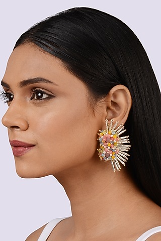 Pastel Semi Precious Stone Stud Earrings by House of D'oro