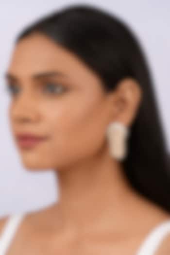 Gold & White Pearl Stud Earrings by House of D'oro at Pernia's Pop Up Shop