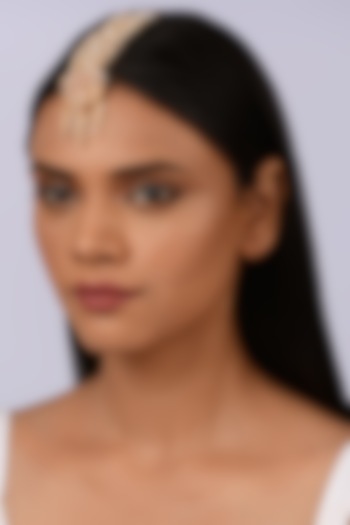 Gold Finish Pearl Mathapatti by House of D'oro at Pernia's Pop Up Shop