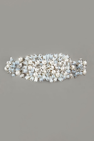 White Finish Mother Of Pearl Bracelet by House of D'oro