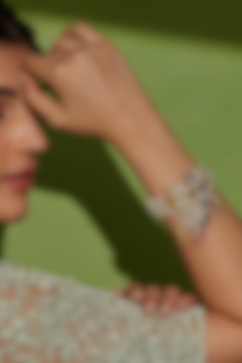 Gold Finish Mother Of Pearl Bracelet by House of D'oro at Pernia's Pop Up Shop