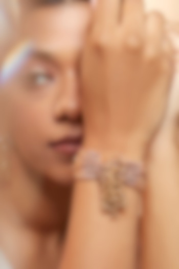 Gold Finish Pearls & Crystal Bracelet by House of D'oro at Pernia's Pop Up Shop