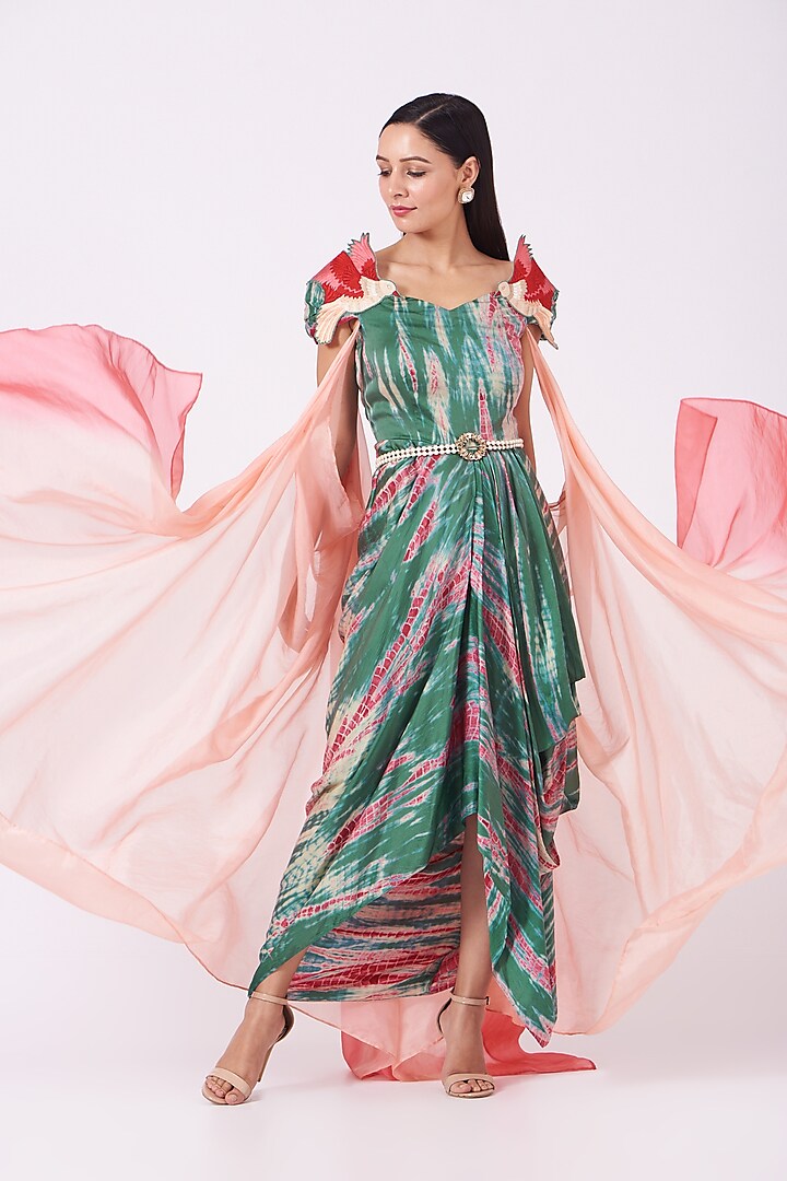 Multi-Colored Embroidered Dress by Design O Stitch