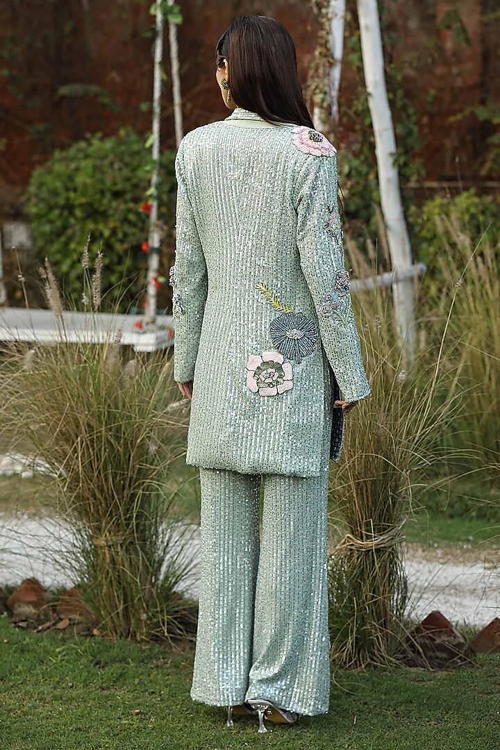 Mint Sequins Blazer Set by Design O Stitch at Pernia's Pop Up Shop
