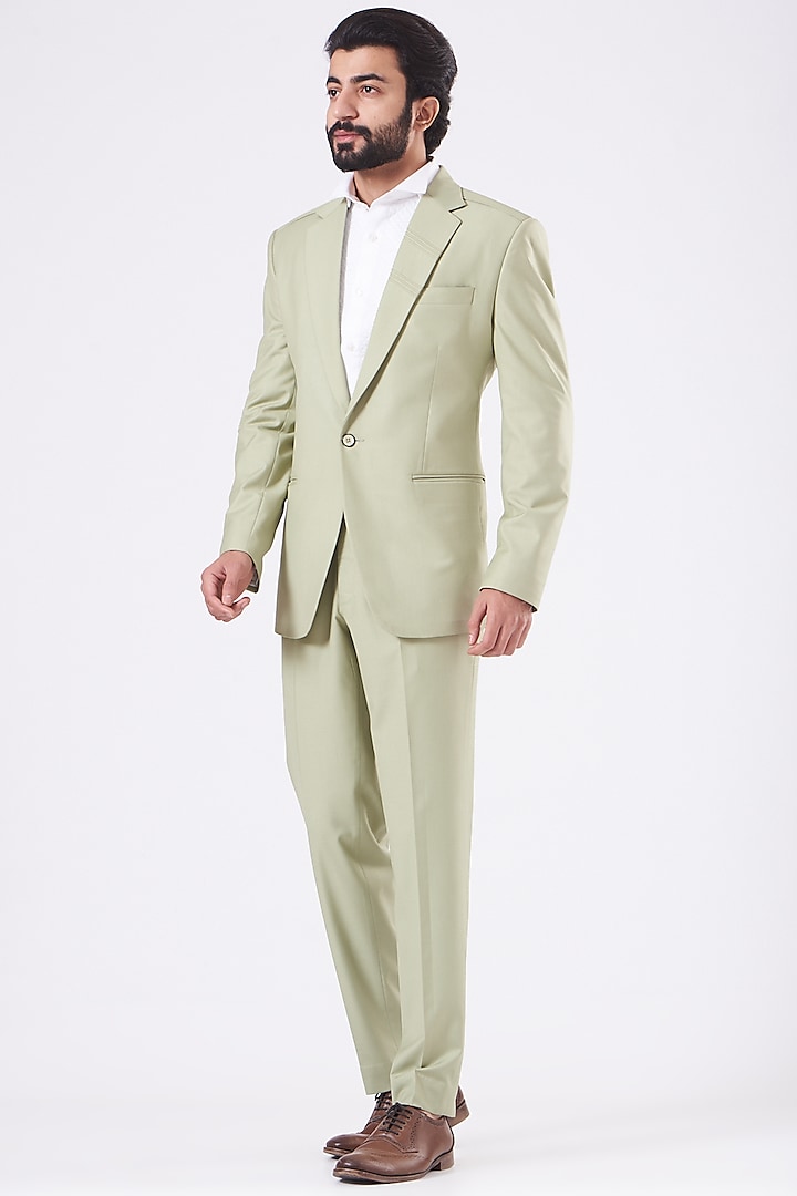 Sage Green Suiting Blazer Set  by Design O Stitch Men