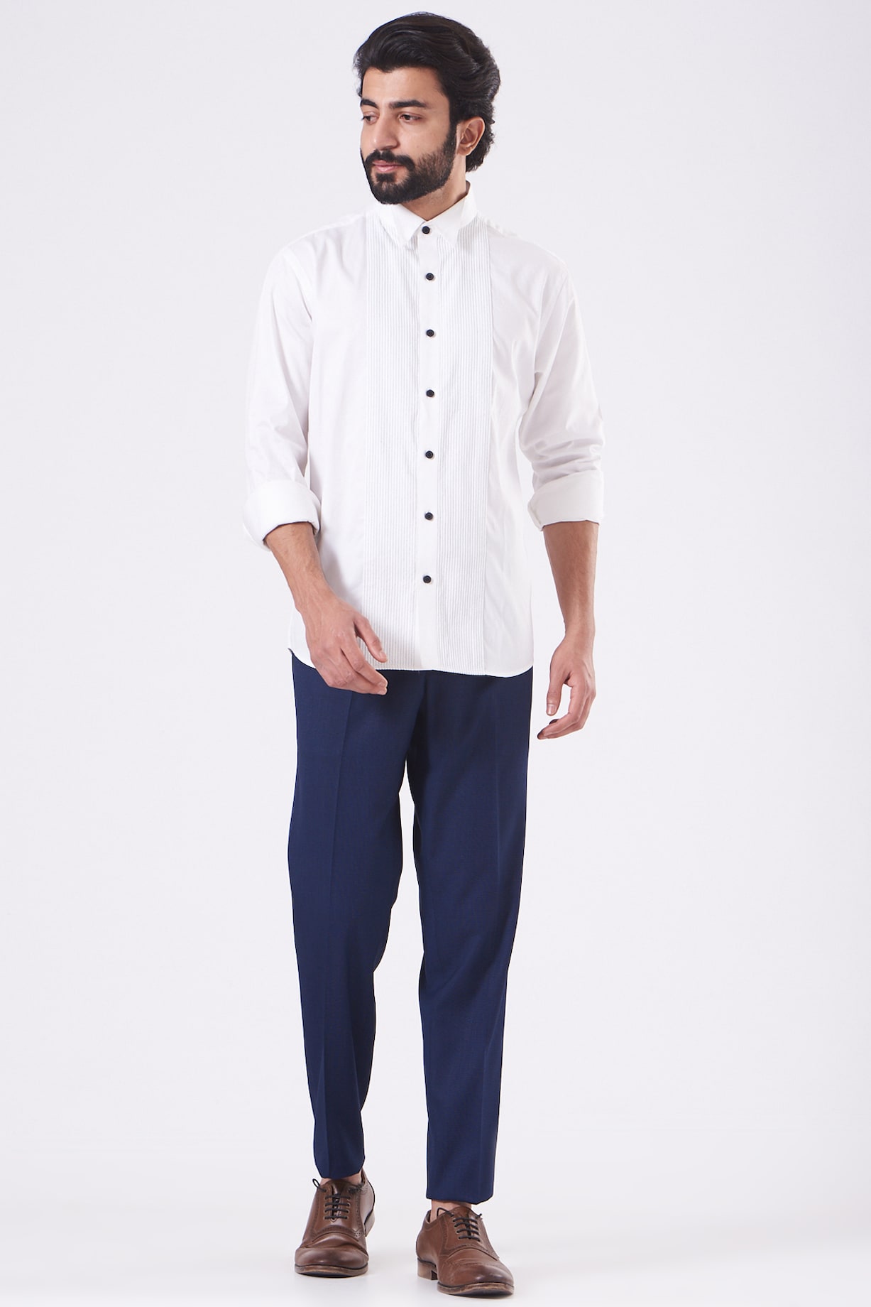 White Cotton Shirt by Design O Stitch Men at Pernia's Pop Up Shop 2025