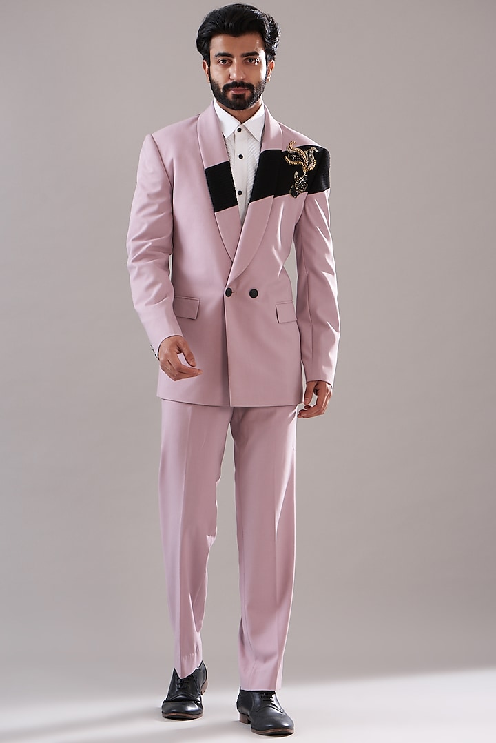 Pink Suiting Blazer Set by Design O Stitch Men