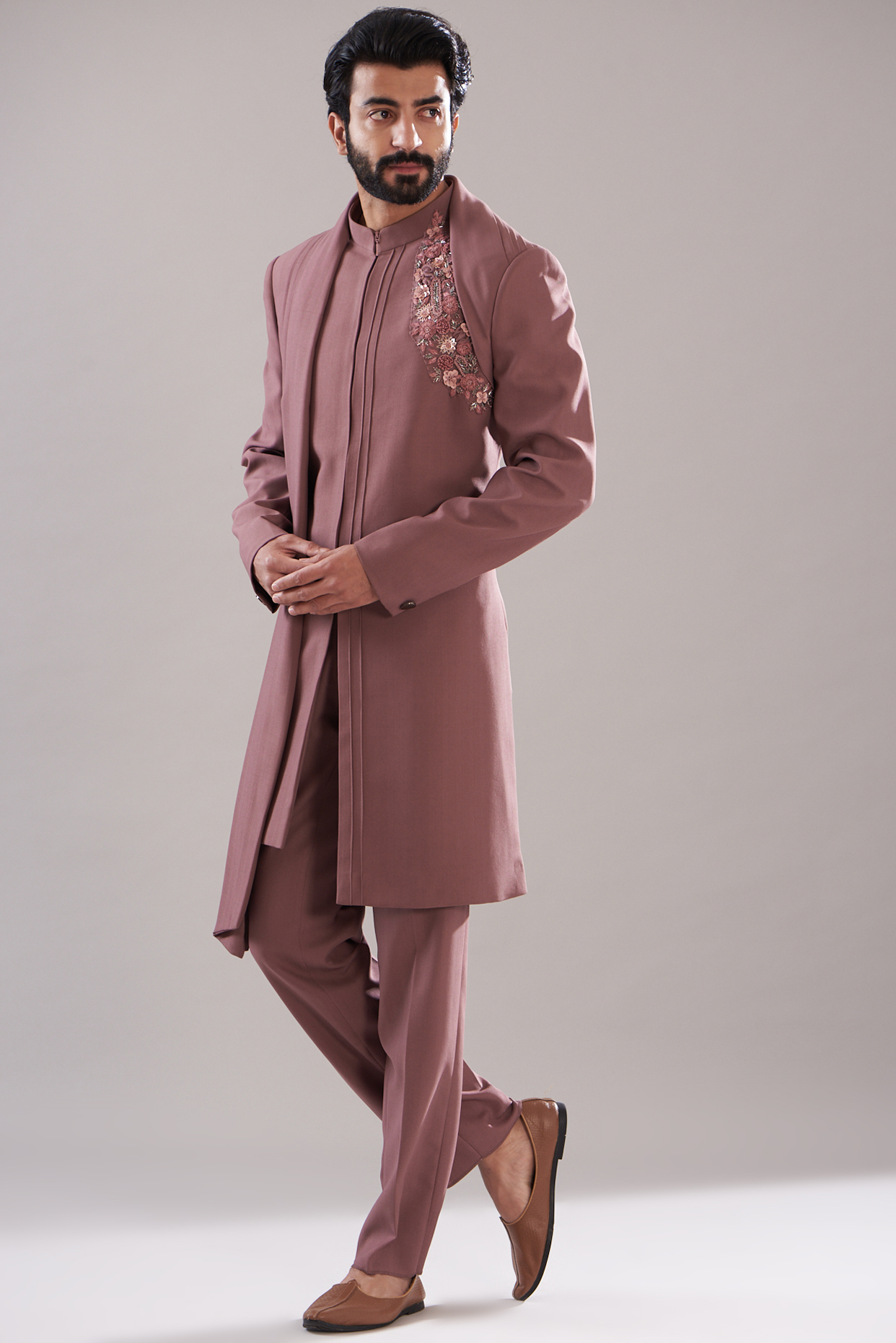 Onion Suiting Indowestern Set by Design O Stitch Men