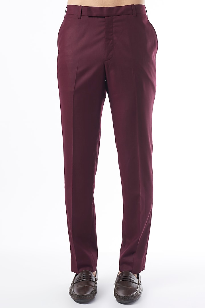 Wine Embroidered Wedding Bandhgala Jacket Set by Design O Stitch Men at Pernia's Pop Up Shop